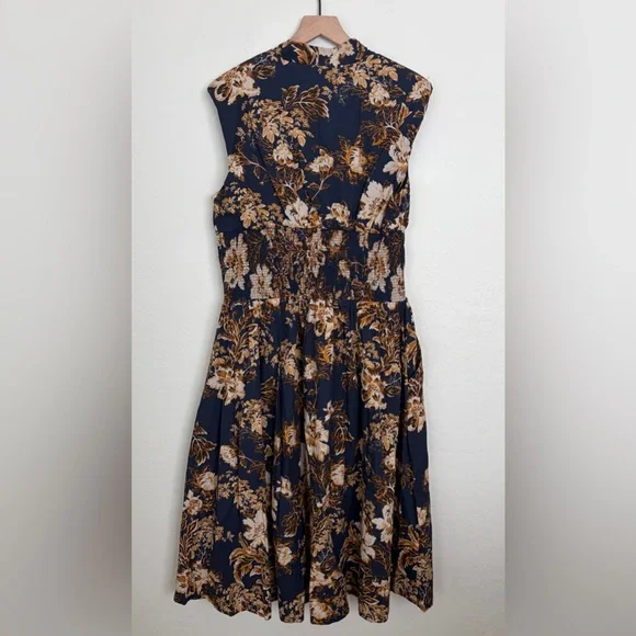 NWT Anthropologie The Tommie Front-Zip Midi Dress XL